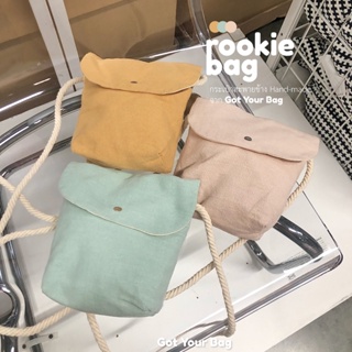 🥨พร้อมส่ง🥨 กระเป๋าผ้า กระเป๋าสะพายข้าง มินิมอล งาน Hand-made น้อง Rookie Bag