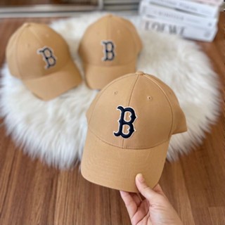 💛แท้ 100%💛 พร้อมส่ง หมวก MLB New Fit Ball Cap หมวกสีน้ำตาล logo B สีกรม