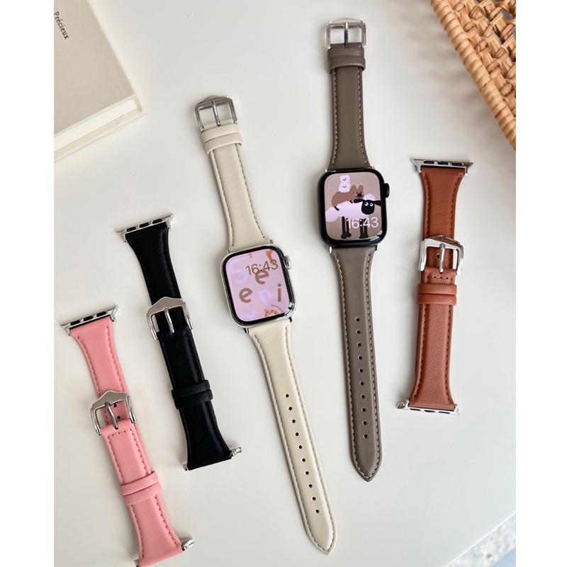 สายนาฬิกาข้อมือหนังแท้ สไตล์เรโทร สําหรับ Apple Watch Series 1 2 3 4 5 6 SE 7 8 Ultra iWatch 49 38 40 41 42 44 45 มม.