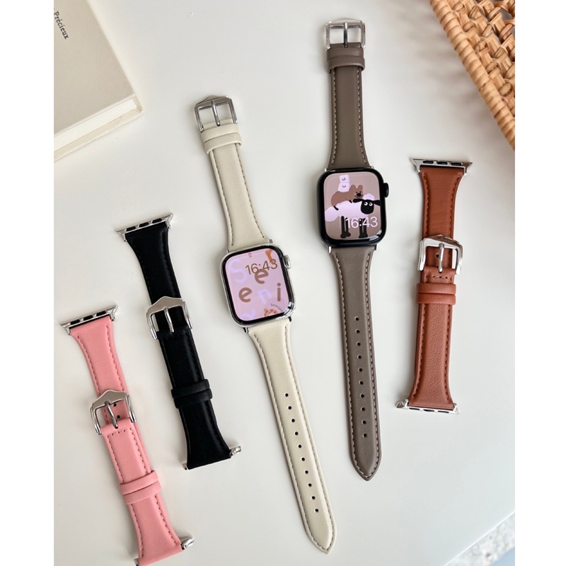 สายนาฬิกาข้อมือหนังแท้ สไตล์เรโทร สําหรับ Apple Watch Series 1 2 3 4 5 6 SE 7 8 Ultra iWatch 49 38 40 41 42 44 45 มม. #6