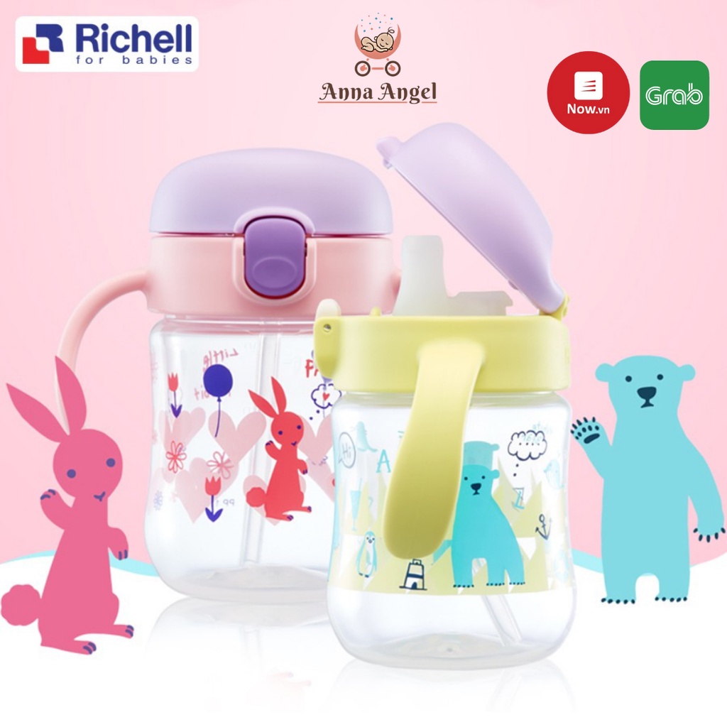 TLI Richell แก้วน้ําญี่ปุ่น 2in1 200ml (สําหรับทารก 7m+)