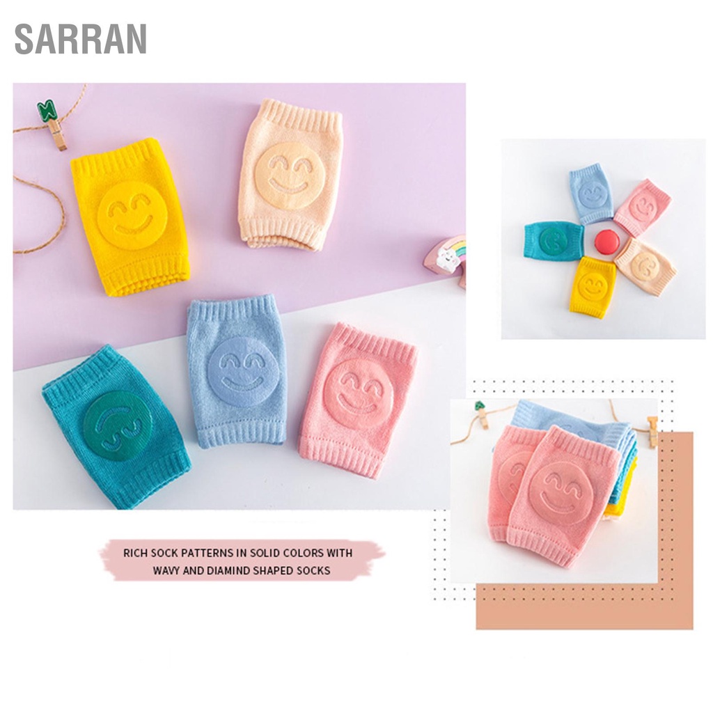 Sarran สนับเข่า ผ้าฝ้าย กันลื่น ระบายอากาศ สําหรับเด็กทารก ทุกเพศ