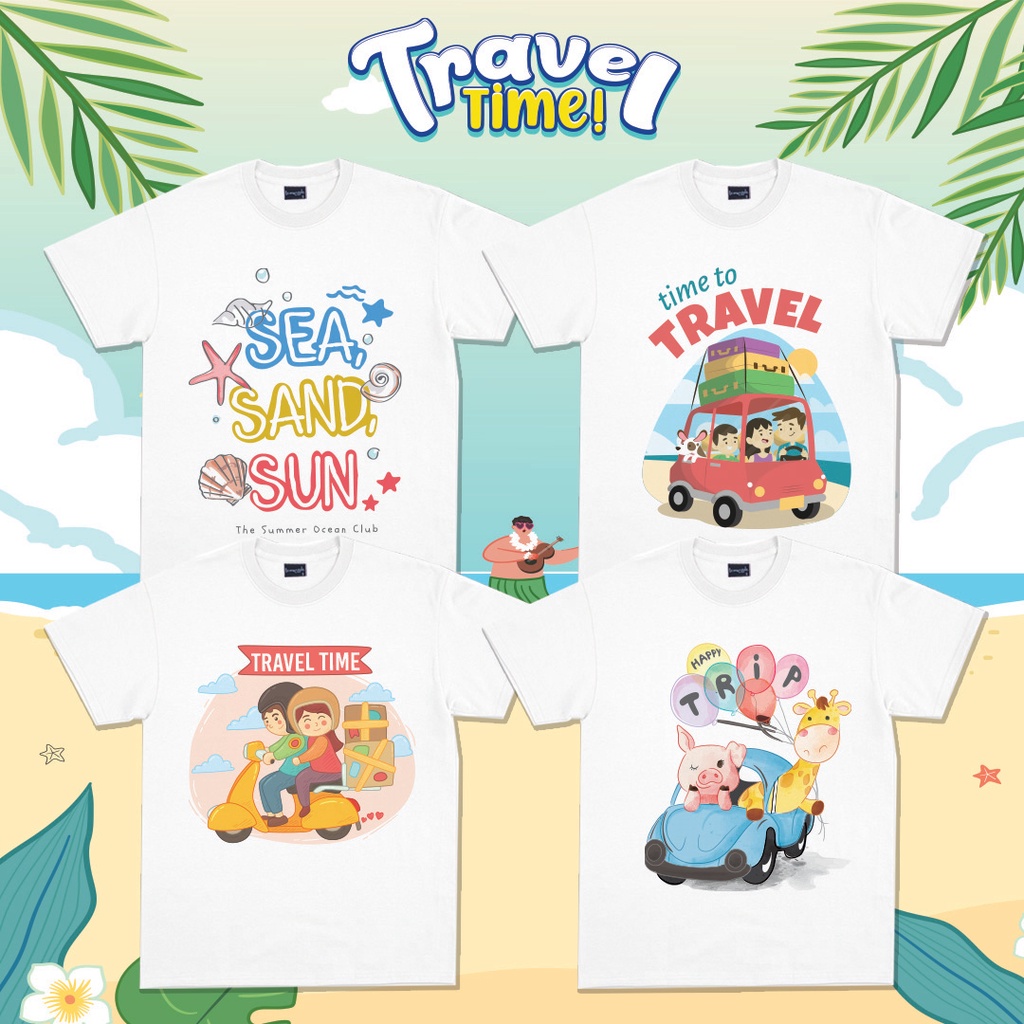[ Travel ] เสื้อยืดลายท่องเที่ยว เสื้อครอบครัว ผ้านุ่มๆ ราคาเบาๆ ผ้าTCผ้าหนานุ่ม