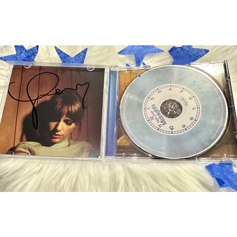 Midnights: Moonstone Blue Edition with Hand Signed Photo -Taylor Swift / อัลบั้ม CD / มีลายเซ็น/ ของ