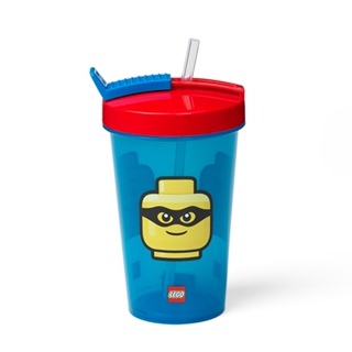 LEGO แก้วน้ำเลโก้ แก้วน้ำเด็ก พร้อมหลอดดูดน้ำ LEGO TUMBLER WITH STRAW ICONIC ของแท้