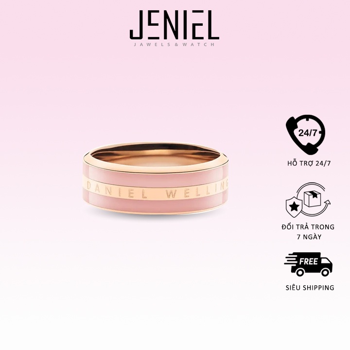 แหวน Daniel Wellington สีโรสโกลด์ แหวน Emalie สีชมพู