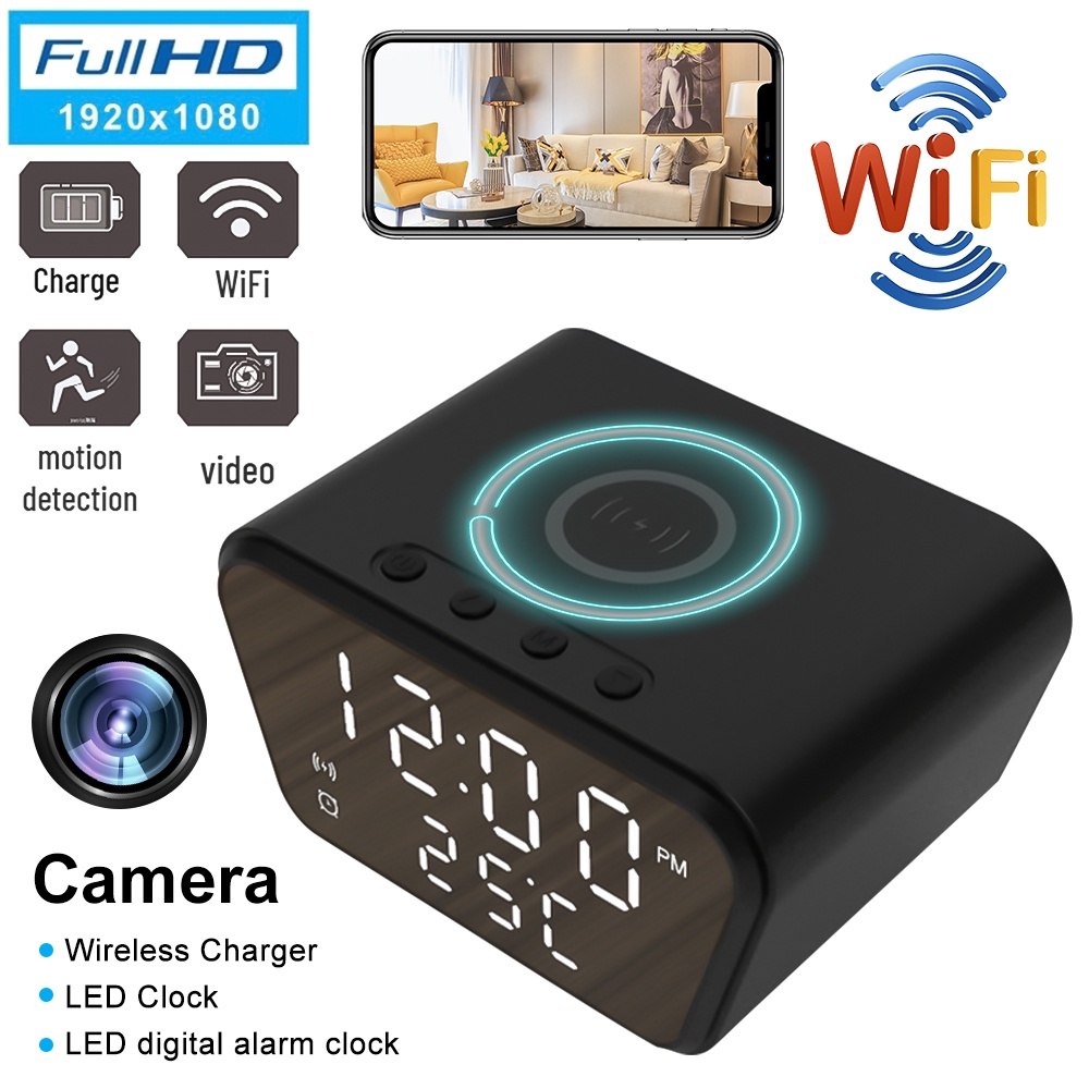 Hd 1080P นาฬิกา WiFi กล้อง Mini IP P2P การเฝ้าระวังอินฟราเรด Night Vision Alarm Motion กล้องวงจรปิดระยะไกล