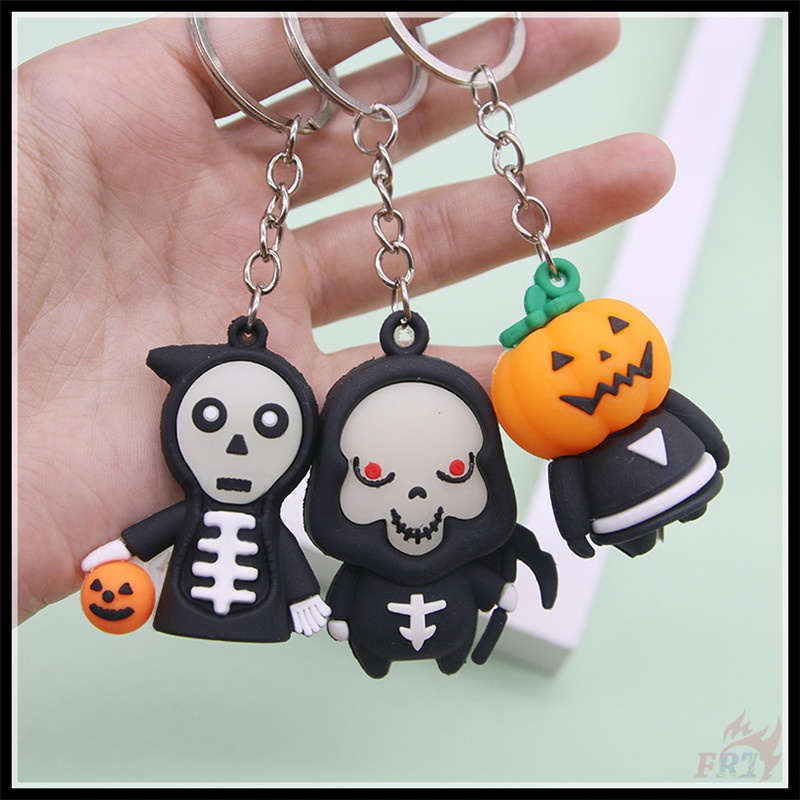 Reaper - พวงกุญแจฟักทองหัวกะโหลก 1 ชิ้นฮาโลวีนซิลิโคน KeyRing จี้อุปกรณ์เสริมของขวัญ