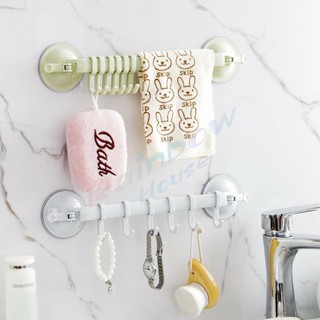 Rainbow ที่แขวนของ ที่แขวนติดผนัง ถ้วยดูดยึดผนัง ไม่ต้องเจาะรู Coner Towel Hanger with 6 clips