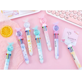 ปากกาหลากสี ลายน่ารัก 10 สีในแท่งเดียว สำหรับนักเรียน นักวาดภาพ