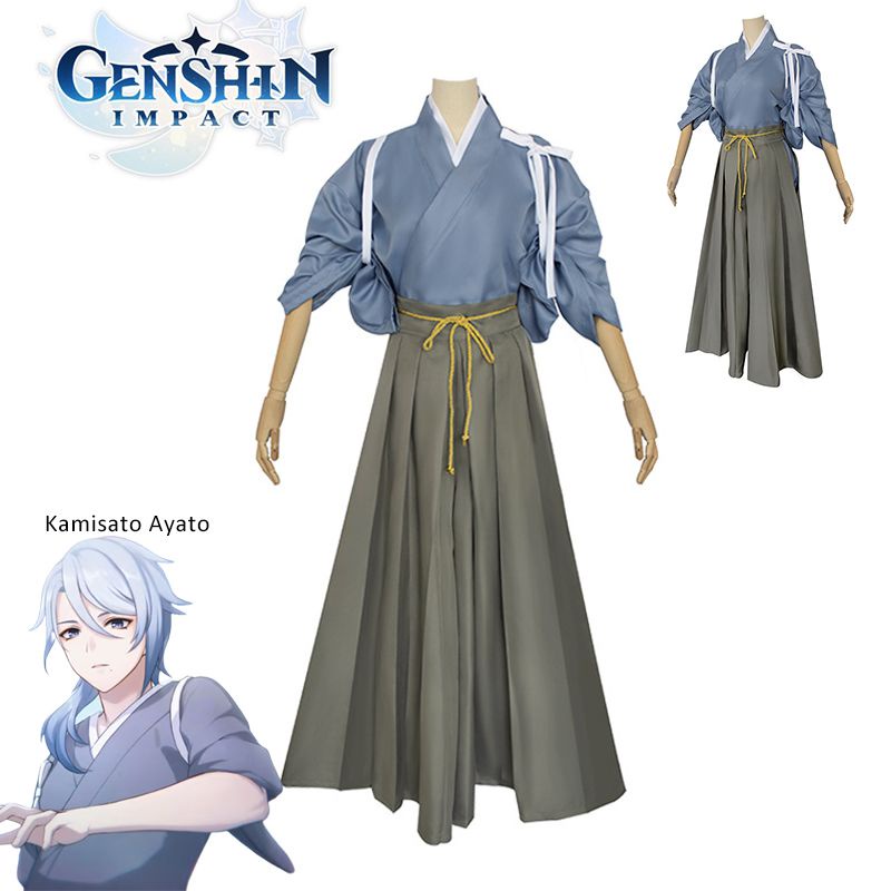 Impact Genshin cosplay Kimono party costume คุณภาพดีสำหรับ Kamisato Ayato