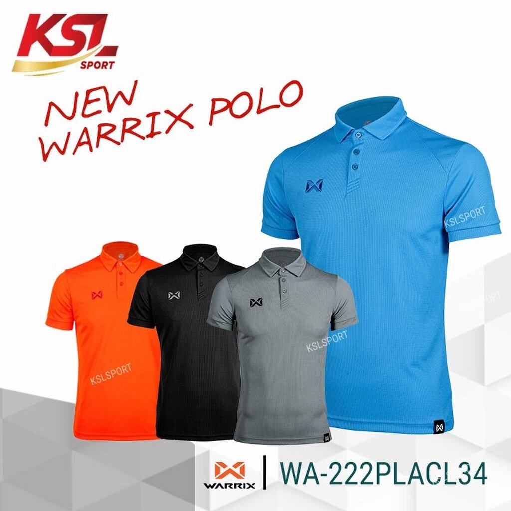 ใหม่! Warrix เสื้อโปโลวอริกซ์ เสื้อวาริกซ์ ใส่ทำงาน ใส่สบาย ไม่ต้องรีด สีล้วนรุ่น WA-222PLACL34 สีฟ้