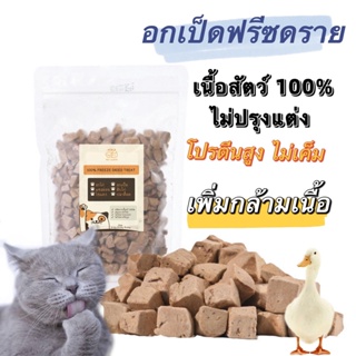 “พร้อมส่ง”อกเป็ดฟรีซดราย ขนมแมว ขนมสุขนัข freeze dried (Mika pet snack) แมว สุนัข กระรอก เต่า ชูการ์ หนูแฮมสเตอร์