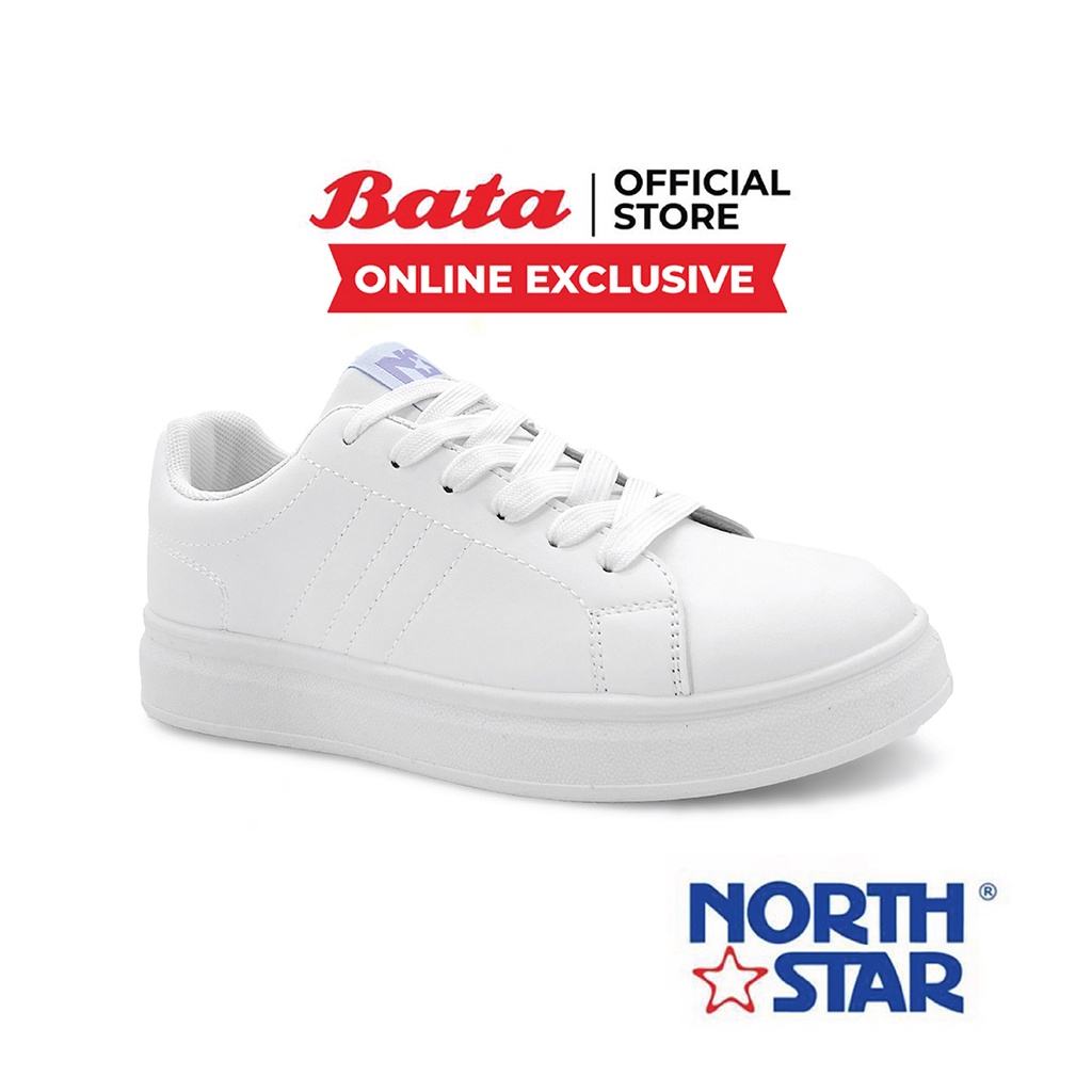 Bata บาจา (Online Exclusive) ยี่ห้อ North Star รองเท้าผ้าใบ ผ้าใบแฟชั่น พร้อมเทคโนโลยี Life Natural ลดกลิ่นอับ 99% สำหรับผู้หญิง รุ่น PLAY สีขาว 5201158