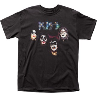 Sparkling Logo KISS T-Shirt เสื้อยืดสีขาวผู้หญิง เสื้อยืดถูกๆ