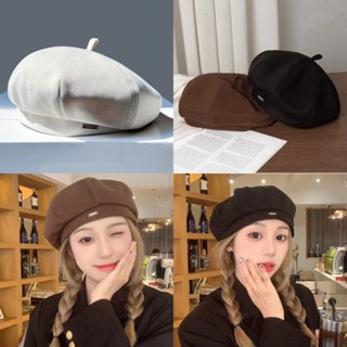 (PH) หมวกเบเร่ต์ Beret หมวกทรงวินเทจ ผ้าสังเคราะห์นุ่ม