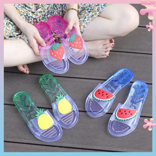 Childrens slippers summer girls indoor home soft bottom transparent with slippers fruit fashion parent-child slippers for women