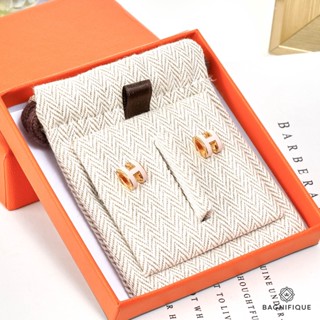 HERMES MINI POP EARRINGS PINK GHW