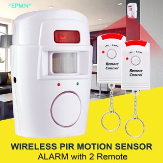 Epmn&gt; ใหม่ เซนเซอร์เตือนภัยไร้สาย Pir Motion + รีโมตคอนโทรล 2 ชิ้น สําหรับบ้าน โรงรถ คาราวาน