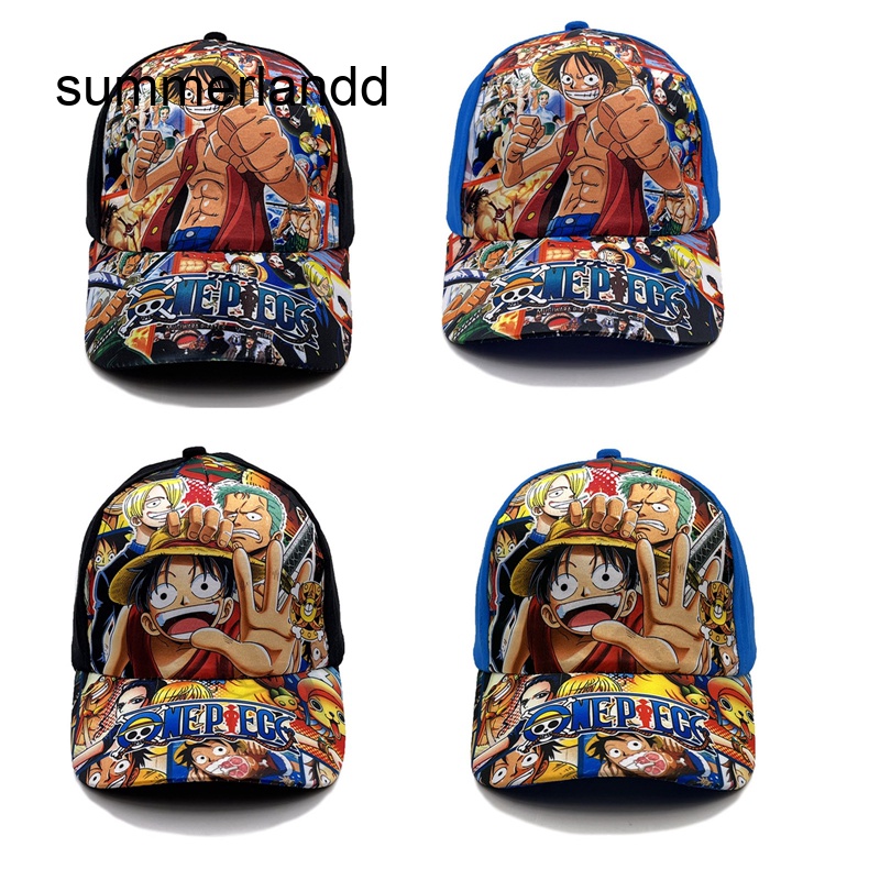 Sl หมวกเบสบอล พิมพ์ลายการ์ตูนวันพีช ปีกกว้าง แฟชั่นฤดูใบไม้ผลิ และฤดูร้อน สําหรับเด็ก