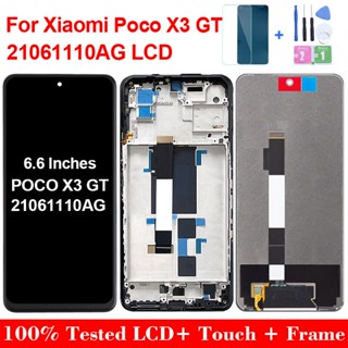 6.6&amp;#39;&amp;#39; ของแท้ สําหรับ Xiaomi POCO X3 GT LCD 21061110Ag กรอบหน้าจอสัมผัสดิจิทัล LCD แบบเปลี่ยน สําหรับ POCO X3 GT