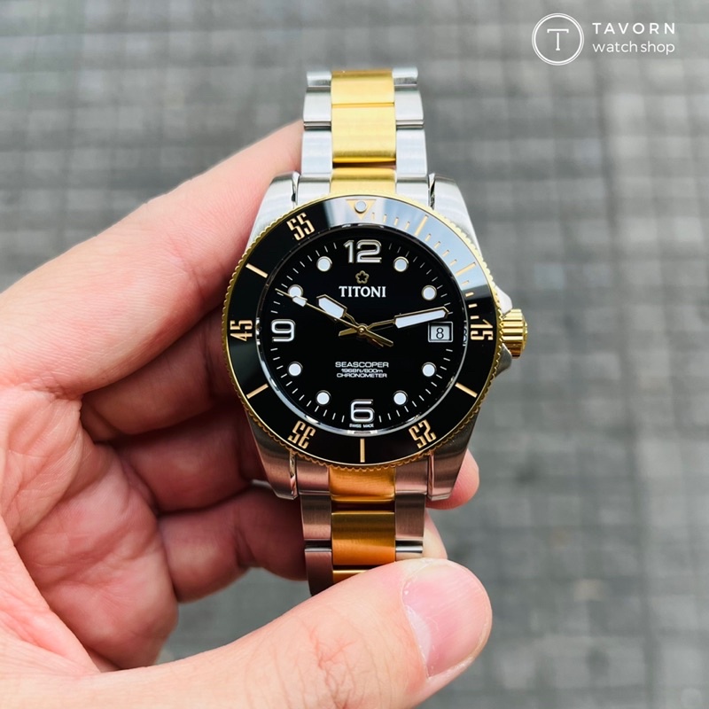 นาฬิกา Titoni Luxury Gents Watch - SEASCOPER 600 รุ่น 83600 SY-BK-256