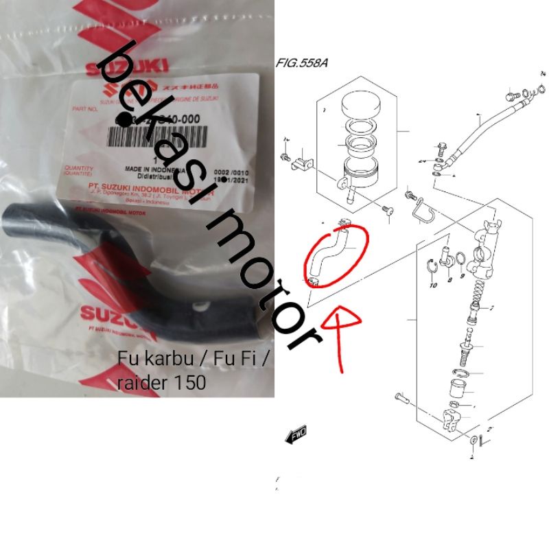 69731-25G ท่อสําหรับน้ํามันเบรกหลัง suzuki satria fu คาร์บูเรเตอร์ FU Fi F1 ฉีด raider 150 เดิม