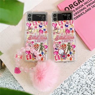 เคสโทรศัพท์มือถือแบบแข็ง กันกระแทก ลายการ์ตูนเซเลอร์มูน สําหรับ Samsung Galaxy Z Flip 4 Z Flip 3 5G