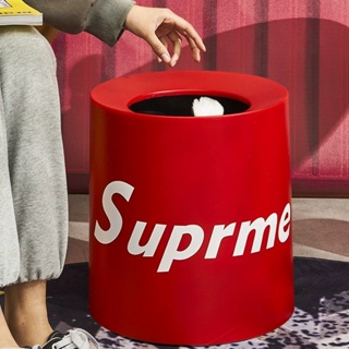 ถังขยะ หรูหรา สไตล์นอร์ดิก สีส้ม สําหรับห้องน้ํา ห้องนั่งเล่…