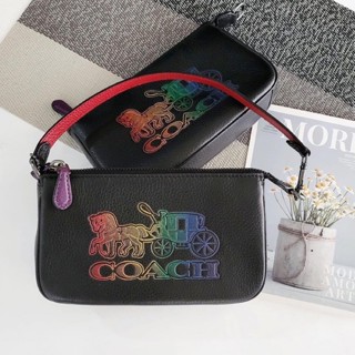 พร้อมส่ง แท้ 🇺🇸💯% New Coach NOLITA 19 WITH HORSE AND CARRIAGE (COACH C6902) GUNMETAL/BLACK MULTI