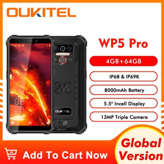 OUKITEL WP5 Pro 4GB 64GB 8000mAh 5.5&amp;quot;HD+ IP68 Rugged Smartphone Octa Core Android 10 Mobile Phone 13MP Triple Camera Cell Phone