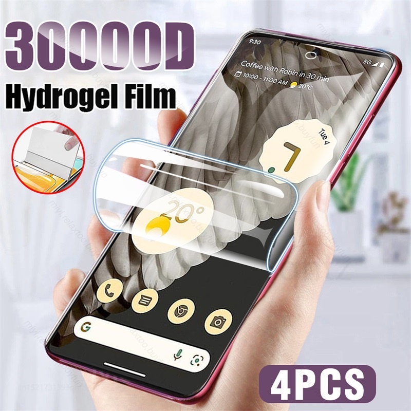 4PCS 30000D Cuvred Soft Hydrogel Film for Google Pixel 7 Pro 5G Screen Protector Not Glass Googe Goo Gle Pixel7 Pro 7Pro 6.7''