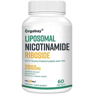 Orgabay Liposomal Nicotinamide Riboside 2000 MG 60 capsules NR เพิ่ม NAD+ Anti-aging ไลโปโซมอล นิโคตินาไมด์ไรโบไซด์