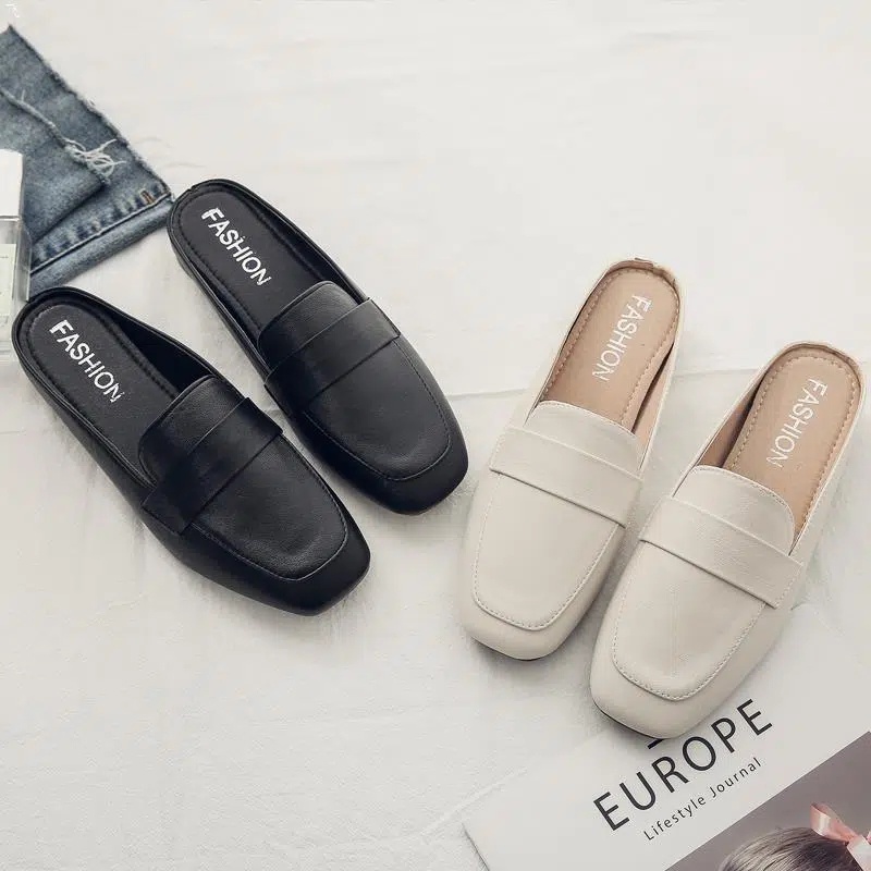 LANCESHOES Plus Size 43 Womens Outdoor Fashion Flat Soft Leather Slip-On Soft Sole Mules