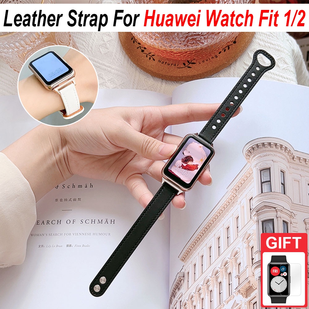 สร้อยข้อมือเปลี่ยนสายหนังสําหรับ Huawei Watch Fit 2 3 4 5 Pro / Huawei Watch Fit Special Edition