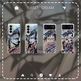 เคสโทรศัพท์มือถือ PC แข็ง พลาสติก กันกระแทก ลายการ์ตูนวันพีชน่ารัก สําหรับ Samsung Galaxy Z Flip 3 4 5G Z Fold 3 4 5G