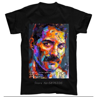 Freddie Mercury Queen T เสื้อผู้ชาย O-Neck ผ้าฝ้ายแขนสั้น Tshirt Hip Hop Tee เสื้อตลก