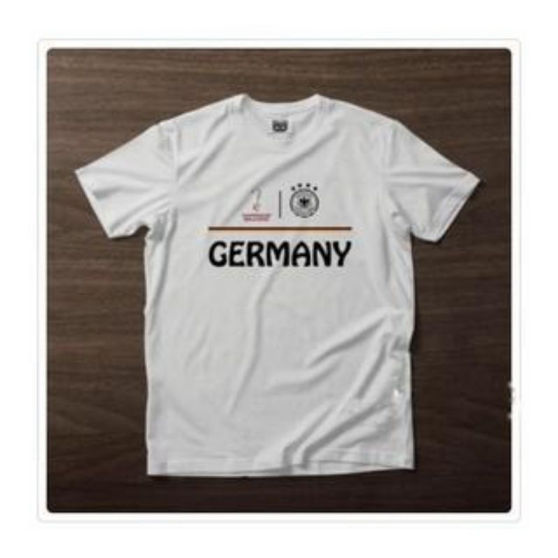 เสื้อบอล GERMANY ผ้าฝ้าย แบบเรียบ พิมพ์ลายฟุตบอลโลก สําหรับผู้ชาย