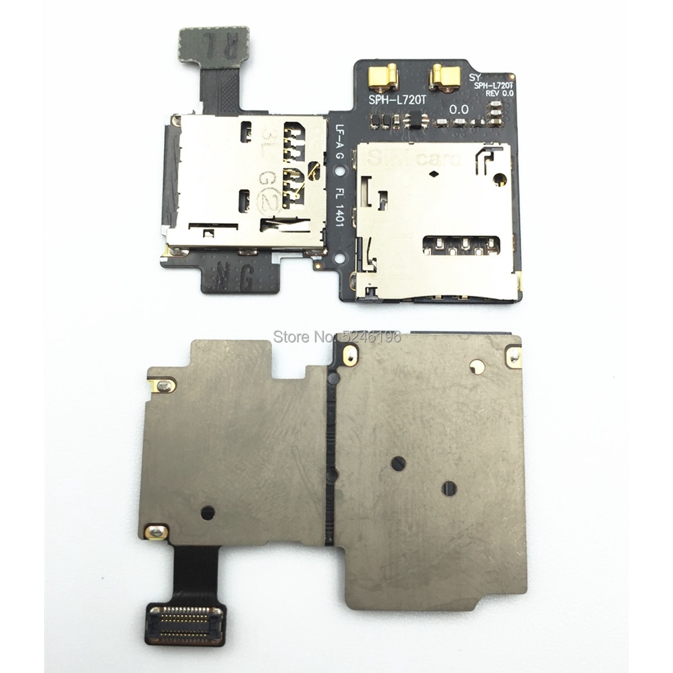 1pcs SIM/SD card Reader ถาดซ็อกเก็ตผู้ถือโมดูล Flex สําหรับ Samsung Galaxy S4 I9505 L720 I337 I9109 