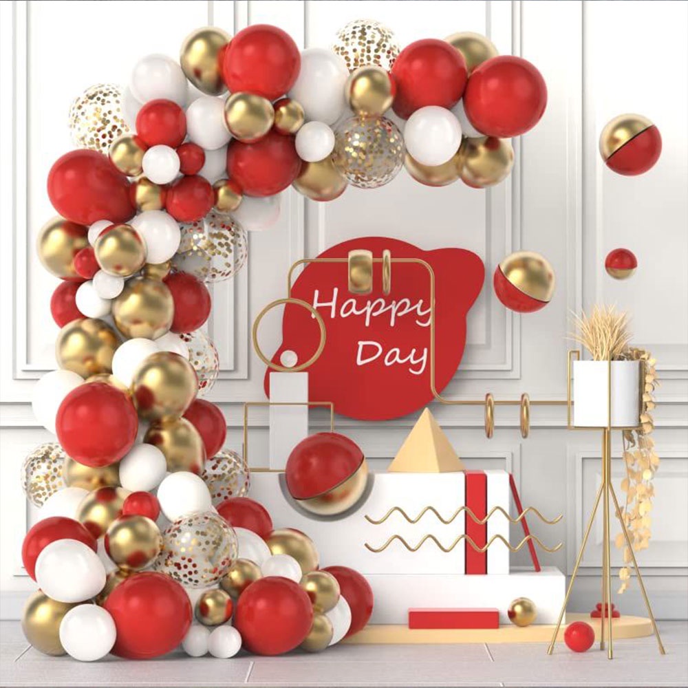 ฟรีปั๊ม 110Pcs Luxury Red Rose Wedding Arch บอลลูน Garland ชุด ชุด Marry Me บอลลูนอุปกรณ์เสริม birtyday ตกแต่ง