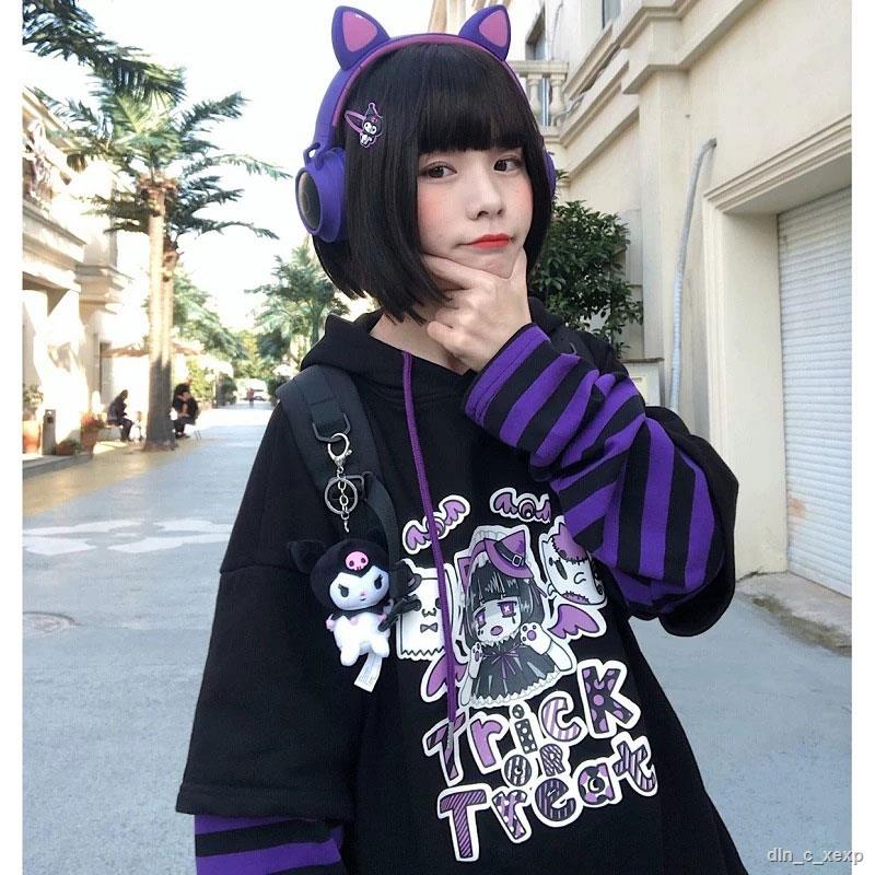 Japanese Moletom Anime Hoodies Cartoon E Girl Y2k Gothic Harajuku Aesthetic Zip Up Hoodie Pullover Women Sweatshirts Emo #4