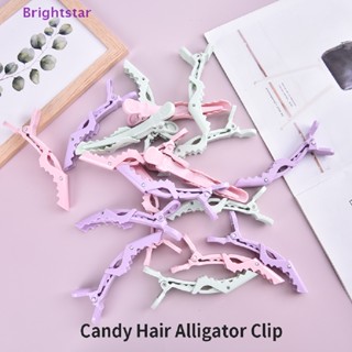 Brightstar ใหม่ กิ๊บปากจระเข้ พลาสติก สีแคนดี้ สําหรับหนีบผม 6 ชิ้น