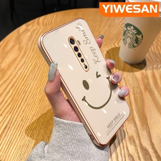 สําหรับ OPPO Reno 2 Reno2 F เคสการ์ตูนหน้ายิ้ม การออกแบบใหม่ ด้านข้างหรูหรา ชุบ เคสเลนส์เต็มรูปแบบ เคสป้องกันกล้อง กันกระแทก