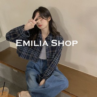 EMILIA SHOP เสื้อ เสื้อครอปเสื้อผ้าแฟชั่นผู้หญิงเสื้อแขนยาวไหมพรม2022 ใหม่ ทันสมัย รุ่นใหม่ ทันสมัย Korean Style S111007 36Z230909