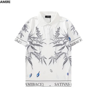 Amiri เสื้อโปโลลําลอง พิมพ์ลายดอกไม้ อินเทรนด์