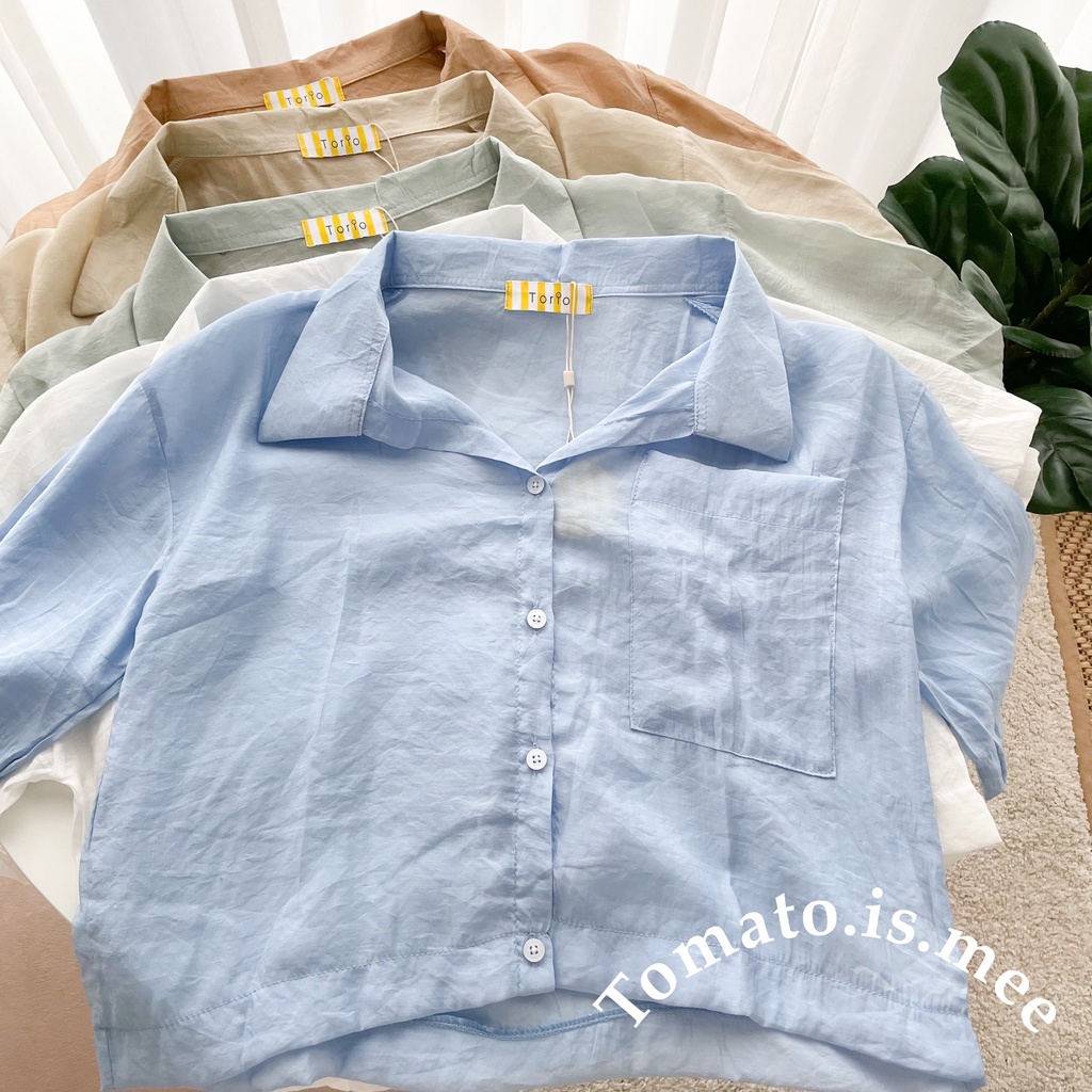 เสื้อคลุมผ้าบาง แขนสั้น/แขนยาว  มีกระดุม เนื้อผ้าซีทรู ใส่สบาย น่ารักๆสไตล์เกาหลี โทนสีแมทซ์ง่าย พร้