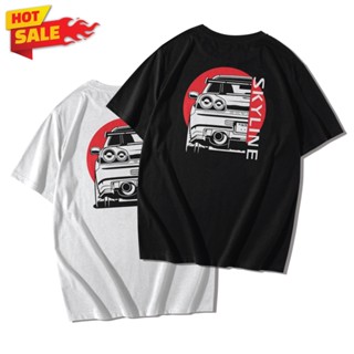 เสื้อยืดแขนสั้นคอกลม Cotton 100% สกรีนลาย JDM NISSAN GTR R34 SKYLINE