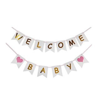 ธงแรกคลอด WELCOME BABY Flag for Baby Girl