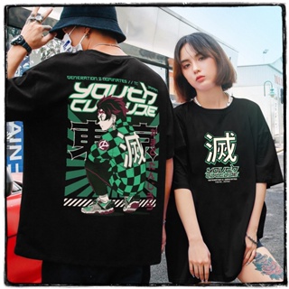 YOUTH CULTURE® DEMON SLAYER TSHIRT OVERSIZED UNISEX MEN WOMEN TOPS TEE ANIME TANJIRO SHIRT MANGAเสื้อยืด