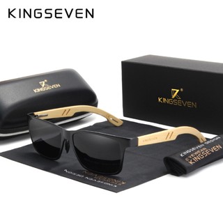 Kingseven แว่นตากันแดด เลนส์โพลาไรซ์ อลูมิเนียม ไม้ไผ่ แฮนด์เมด ของแท้ สําหรับผู้ชาย และผู้หญิง